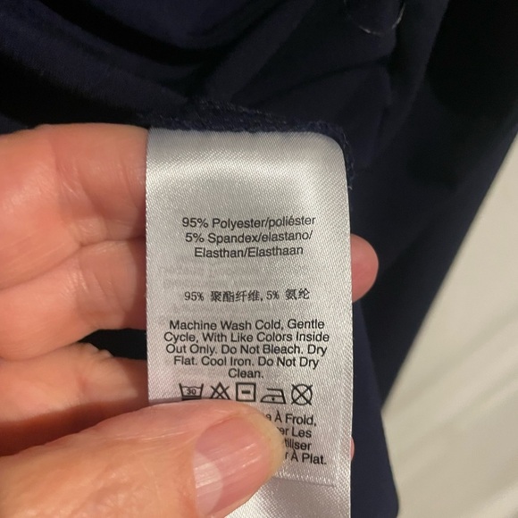 DKNY Deep Blue Draped Women's Blouse - Picture 3 of 4